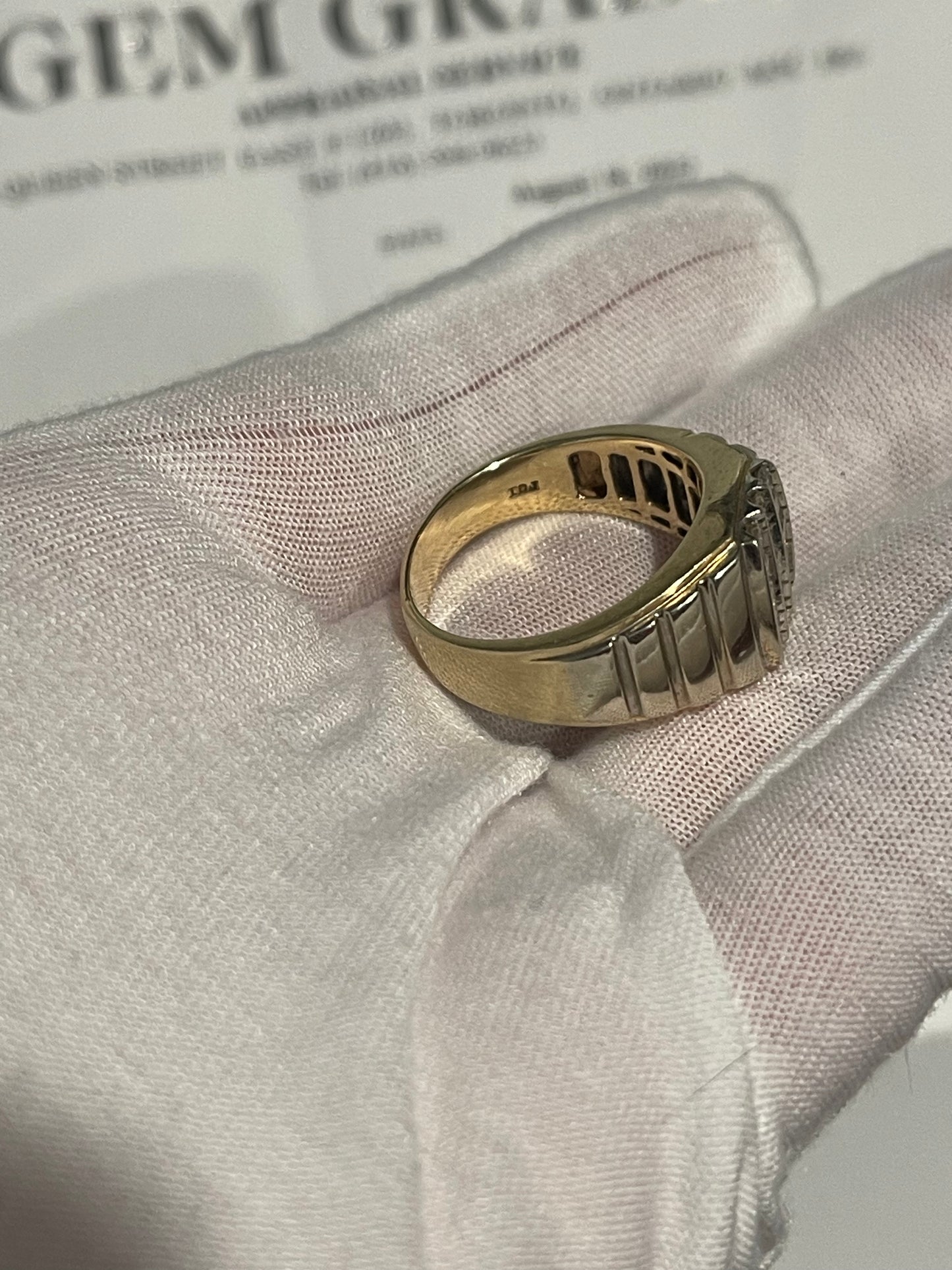 10K White/Yellow Gold 0.93ct Natural Diamond Ring