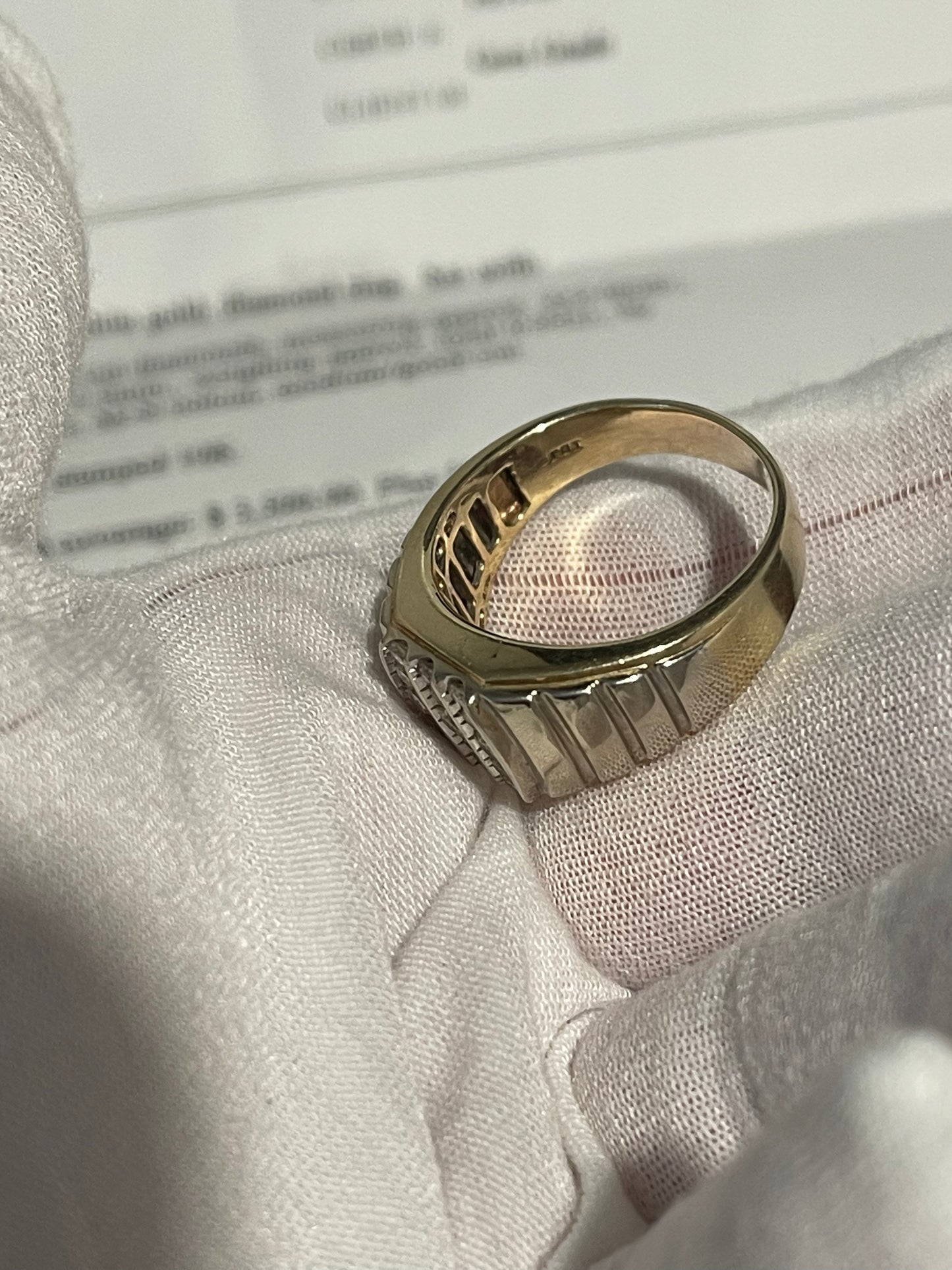 10K White/Yellow Gold 0.93ct Natural Diamond Ring