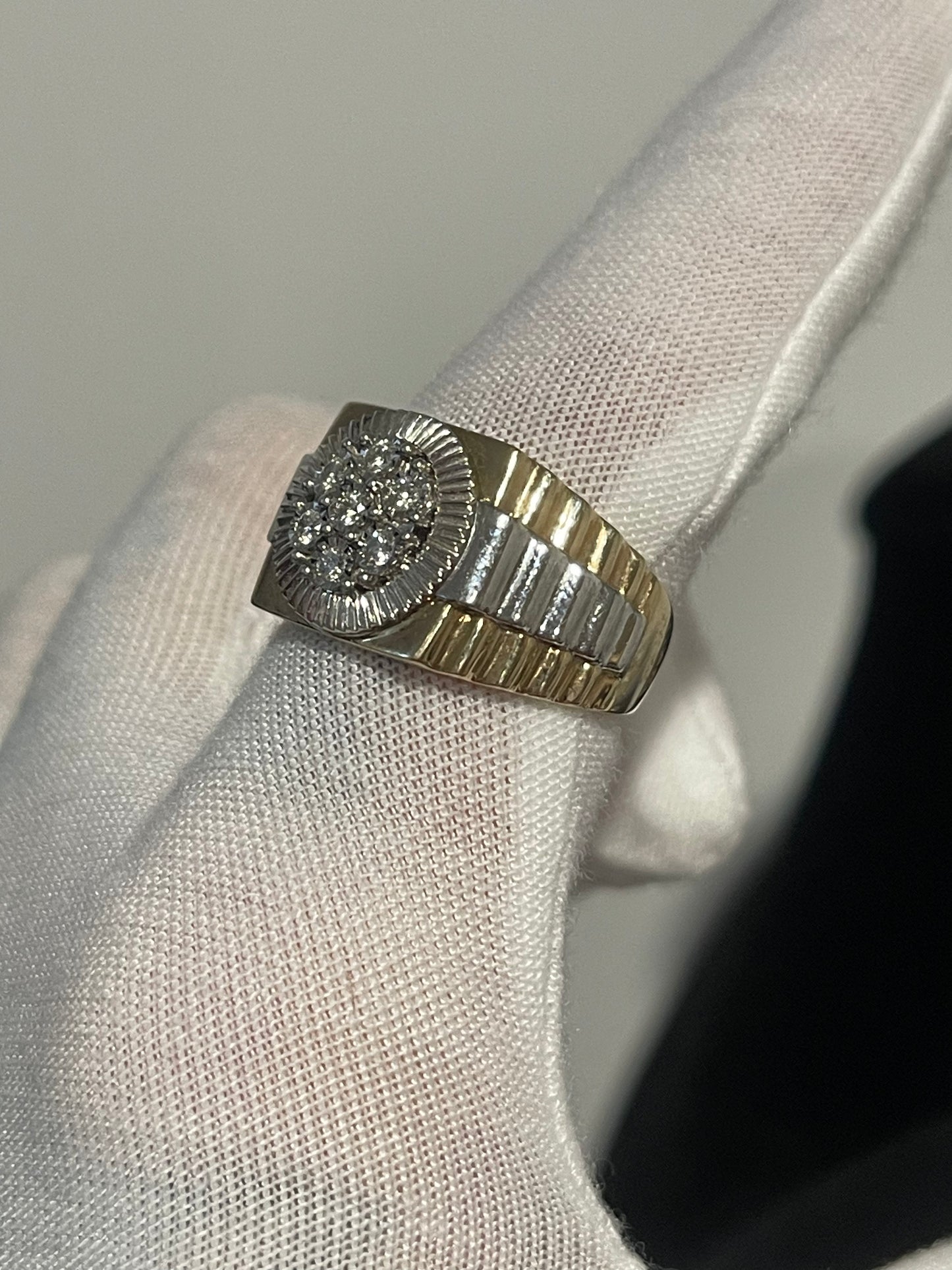 10K Natural Diamond Ring Rolex Band