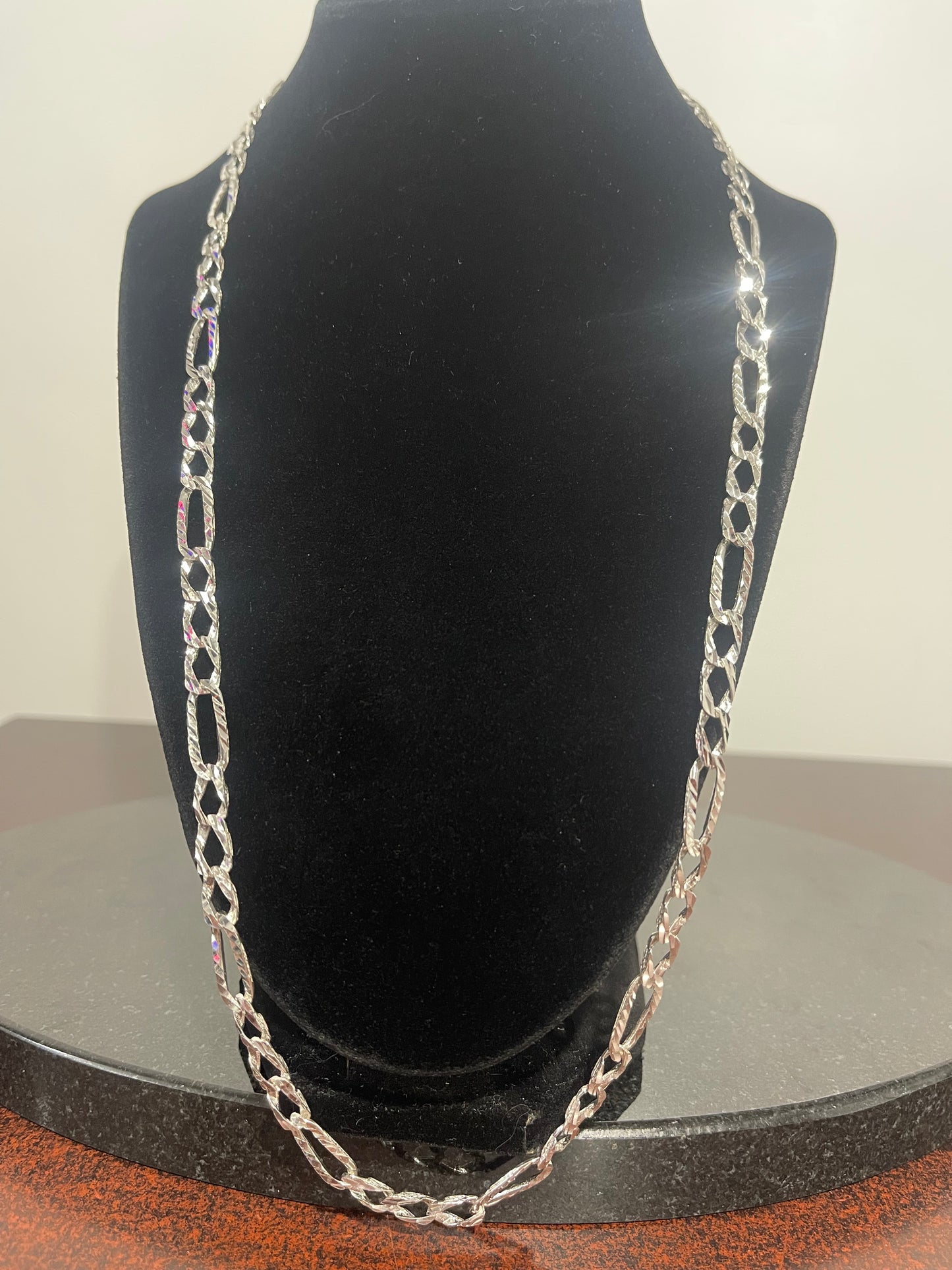 Silver DC Figaro Chain 26”