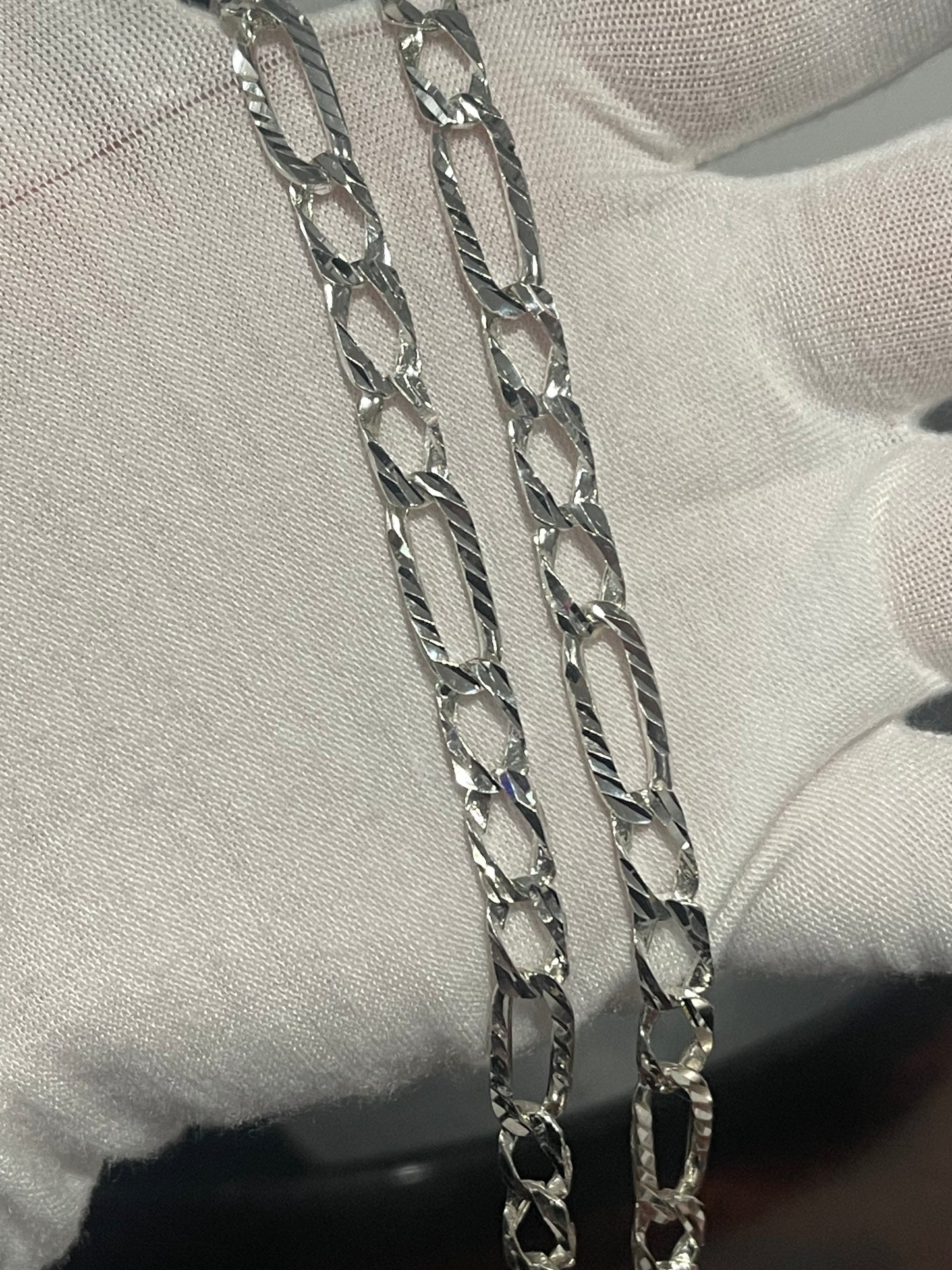 Silver DC Figaro Chain 26”