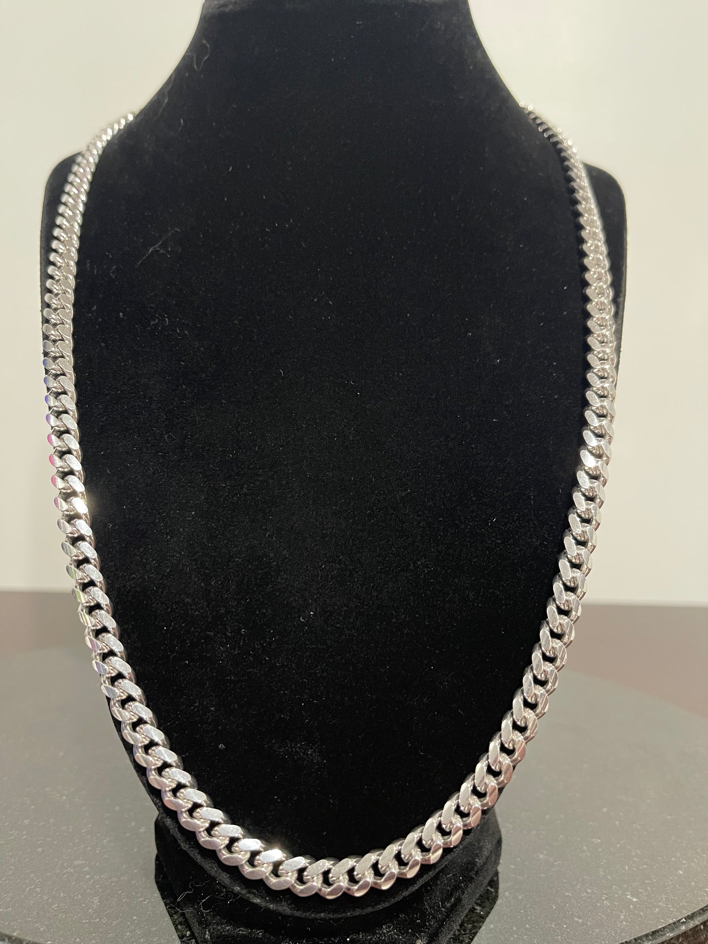 Silver Cuban Chain 24”