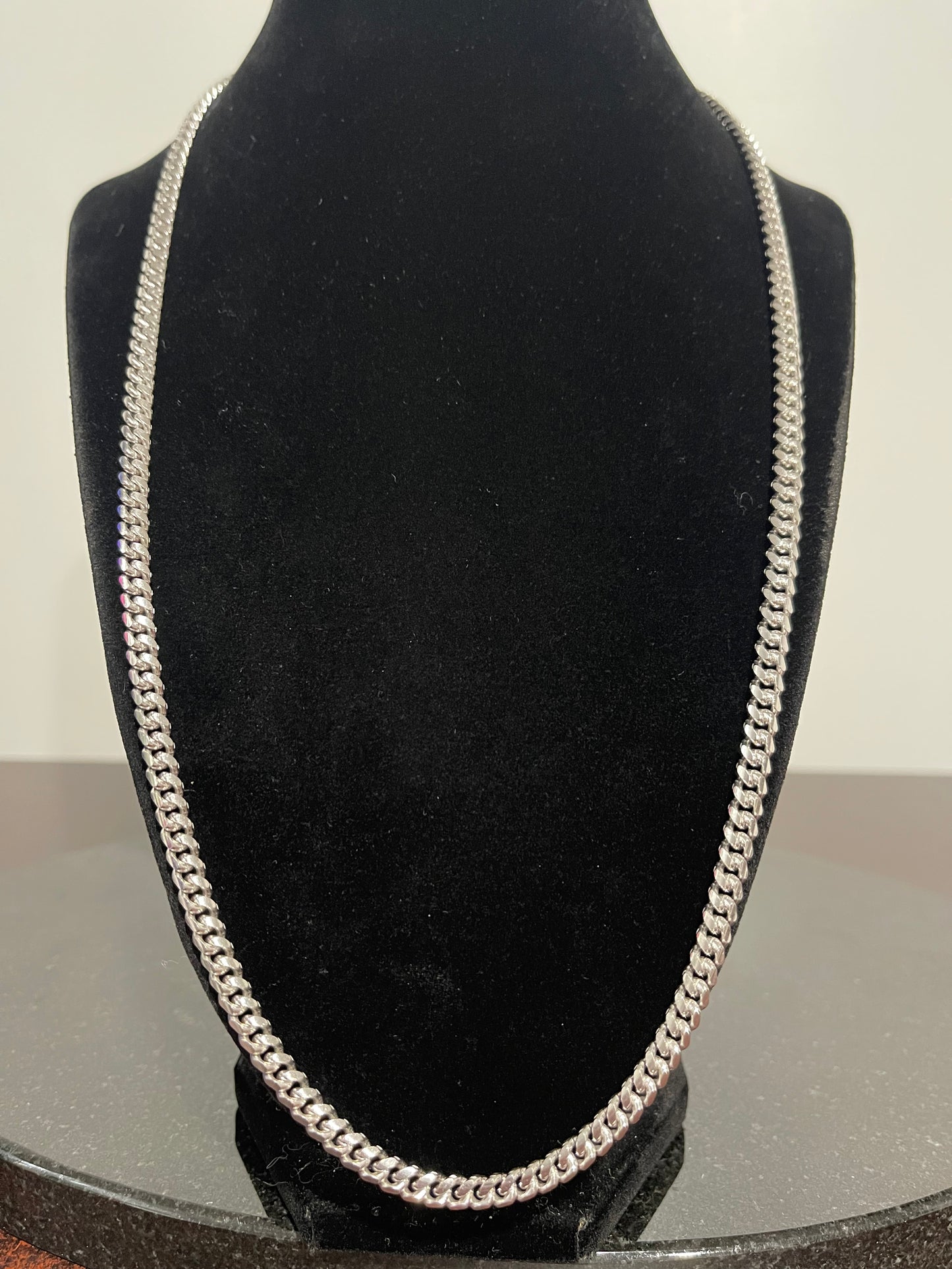 Silver Cuban Link Chain 24”