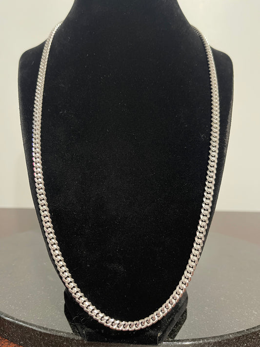 Silver Cuban Link Chain 24”