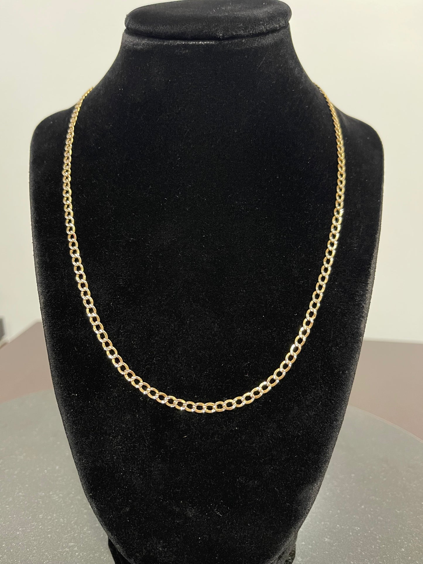 10K Curb Chain (DC, 2Tone) 20”