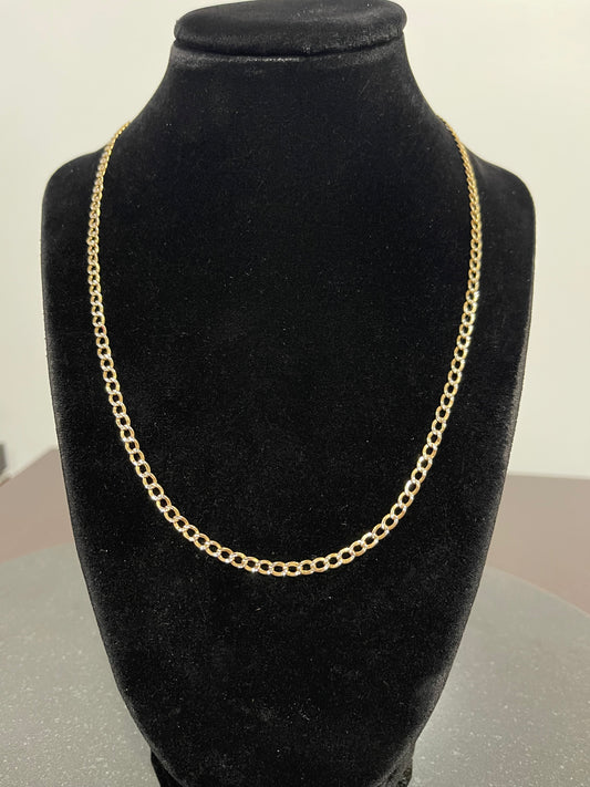 10K Curb Chain (DC, 2Tone) 20”