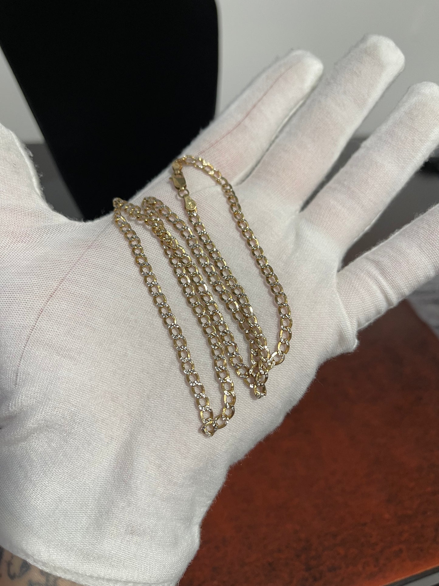 10K Curb Chain (DC, 2Tone) 20”