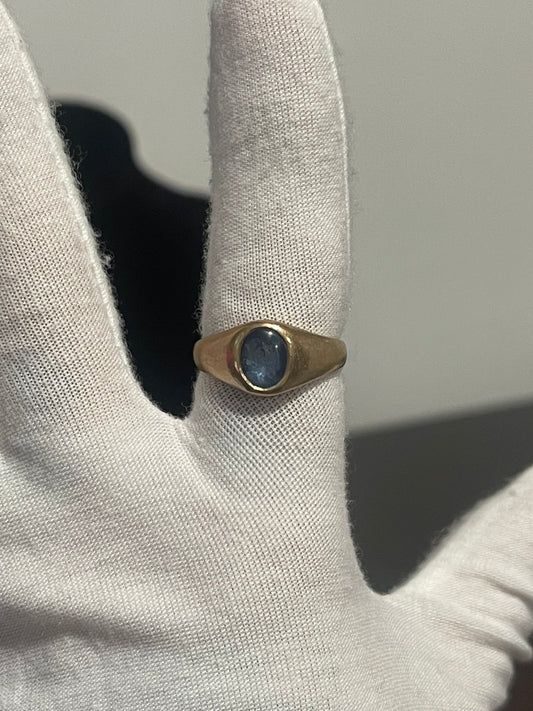 10K Gold Ring With Blue Gemstone