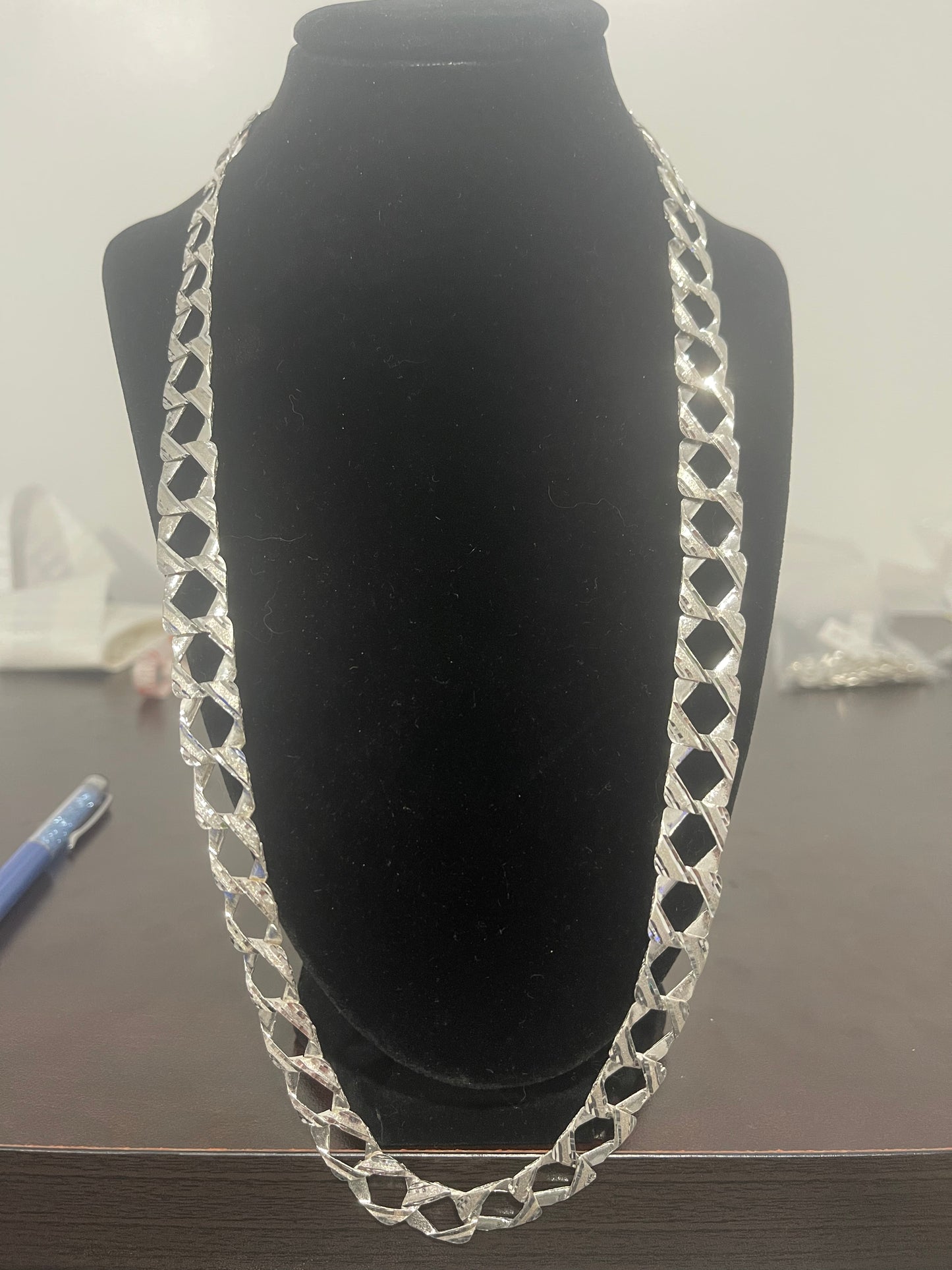 26” Authentic 925 Silver Diamond Cut Curb Chain 34.17g