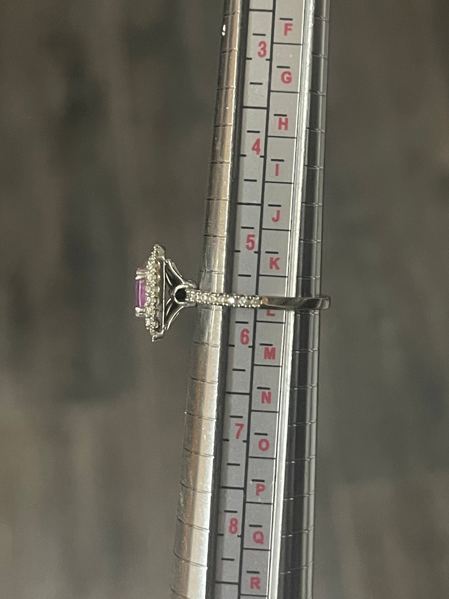 10K White Gold Diamond Ring (Pink Sapphire)