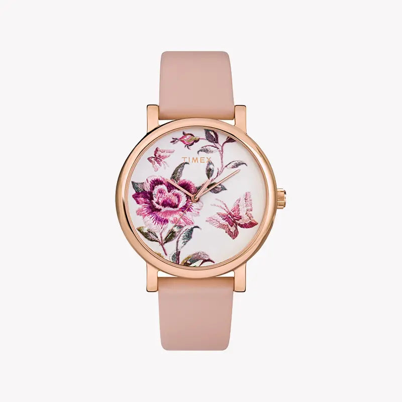 Timex Women's Pink Leather Watch