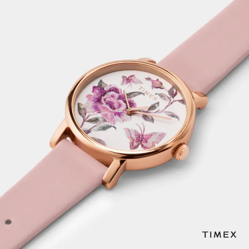 Timex Women's Pink Leather Watch