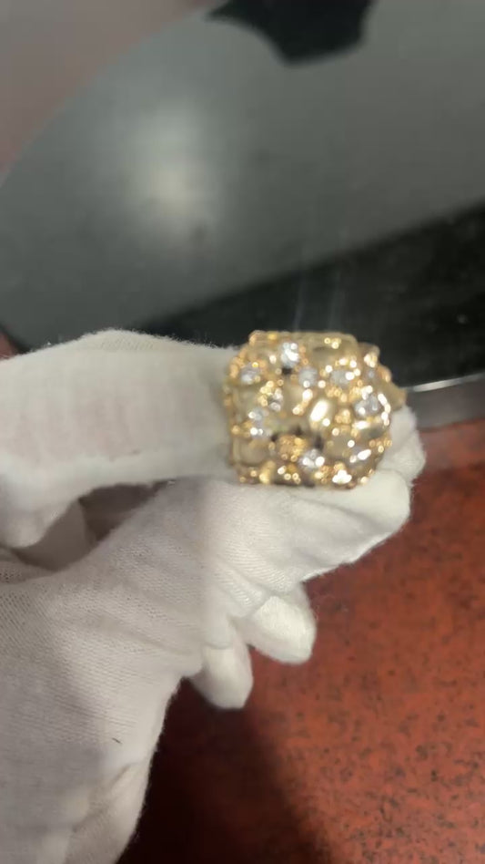 10K Natural Diamond Nugget Ring