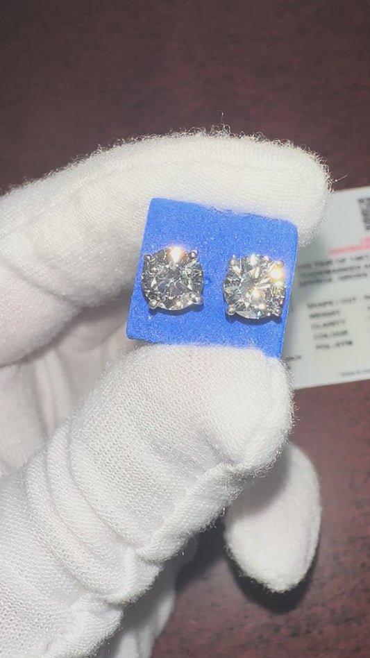 14K VVS 2.03ct Studs