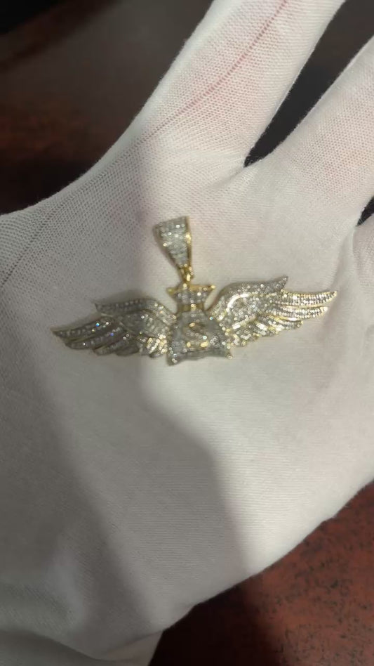 10K Natural Diamond Money Bag Pendant