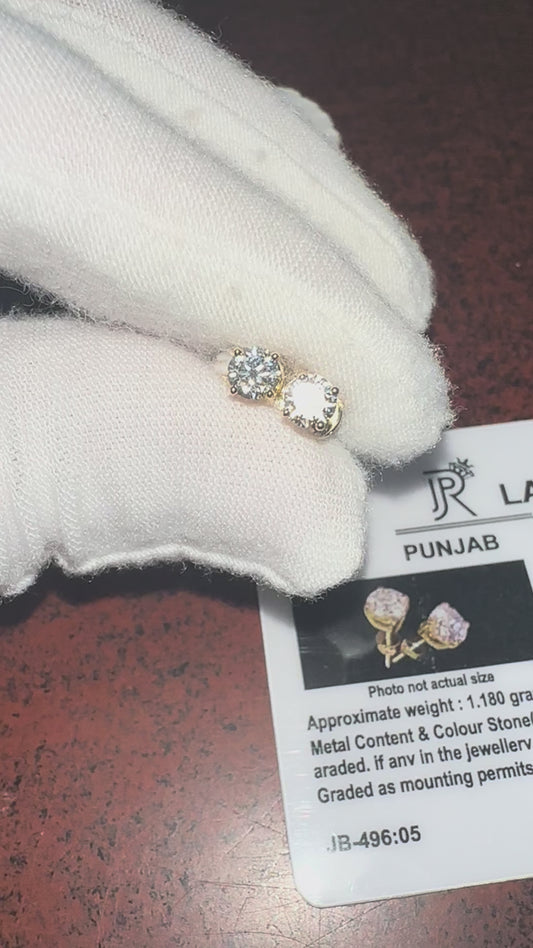 14K VVS 0.56ct Studs