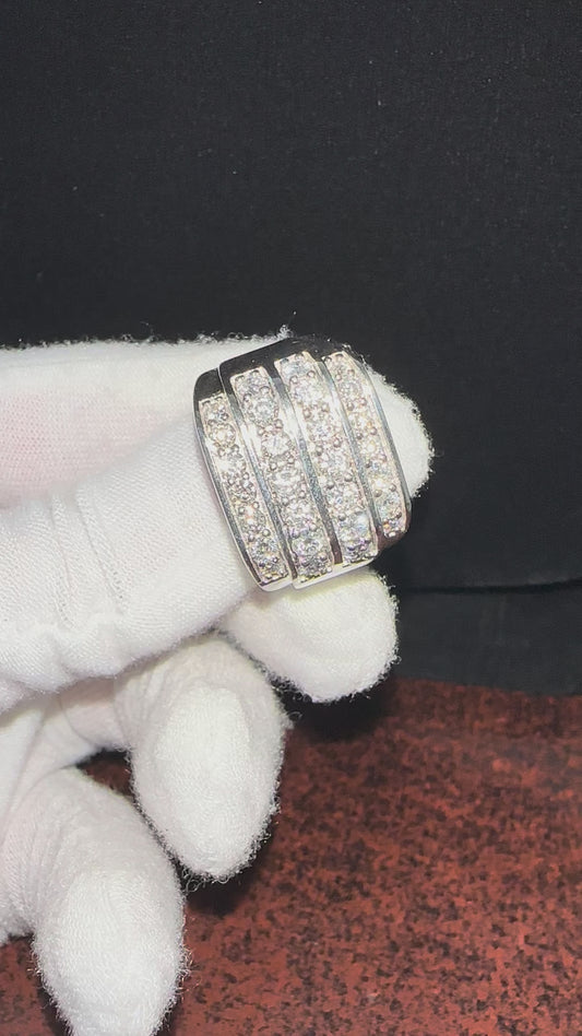 Silver 2ctw Diamond Ring Size 10