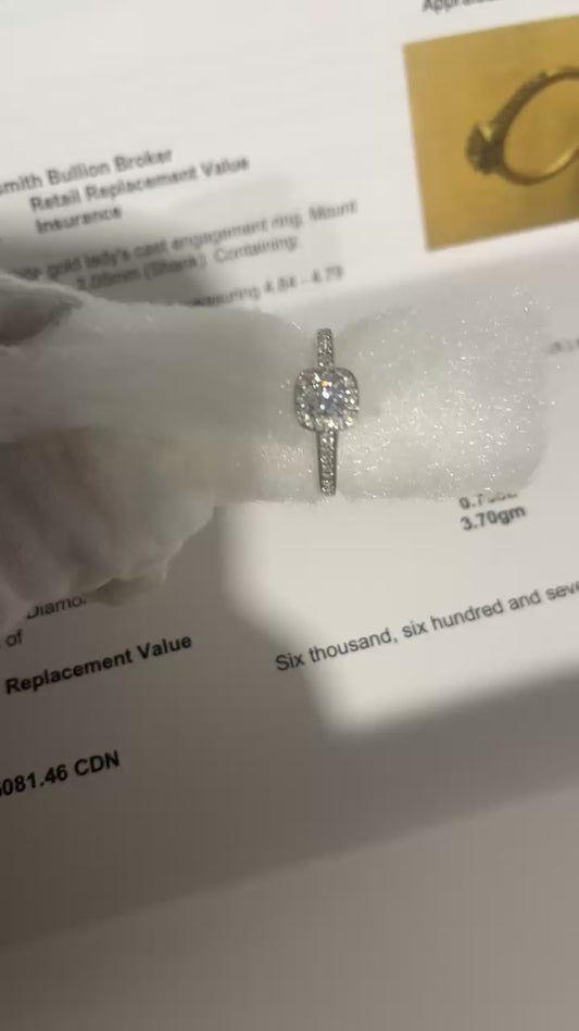 14K White Gold Engagement Ring