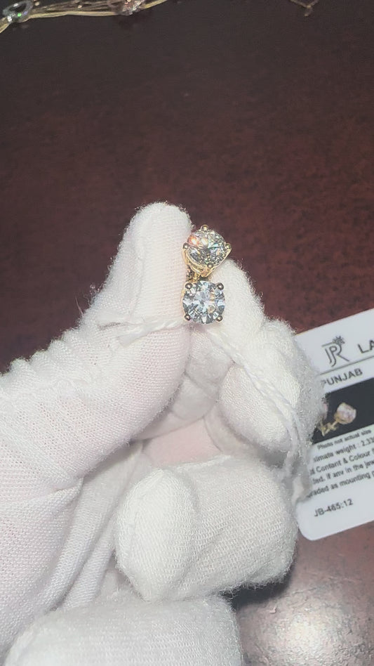 14K VVS 2ct Studs